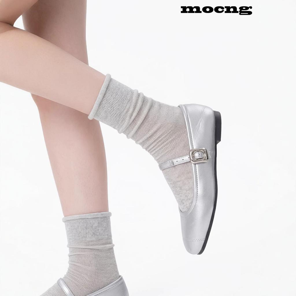 White Curled Socks Women'S Ins Wind Ultra-Thin Boneless Breathable Stacking Socks Solid Color Japanese Basic Jk Socks Medium Tube Socks