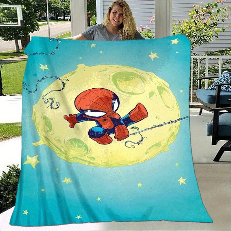 1pc Spider-Man Printing Blanket - Soft, All-Season Throw for Office Blanket, | Personalized Gift with Adorable Cartoon Design