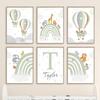 Rainbow Train Lion Giraffe Hot Balloon Nursery Wall Art Canvas Painting Posters And Prints Wall Pictures Baby Kids Room Decor