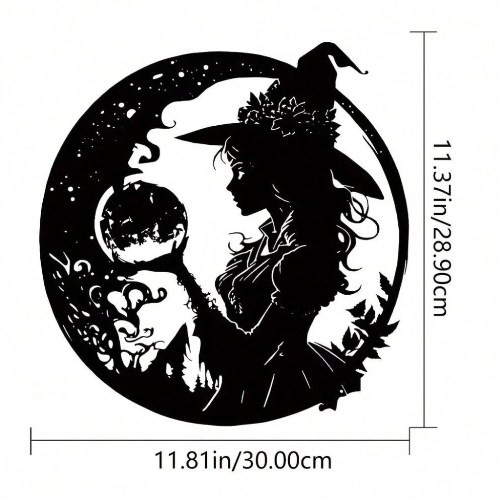 Metal Wall Art Witch Decoration for Kids Room, Nursery, Kindergarten, Living Room Modern Home Ornament