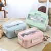 Borsa Pranzo Portatile Bento Box, Contenitore per Alimenti, Stoviglie in Paglia di Grano, Pranzo al Microonde, Bambini Scuola Ufficio