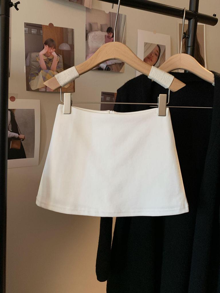 Women's Summer Petite A-Line Bodycon Skirt with Side Slit – Elastic and Slimming