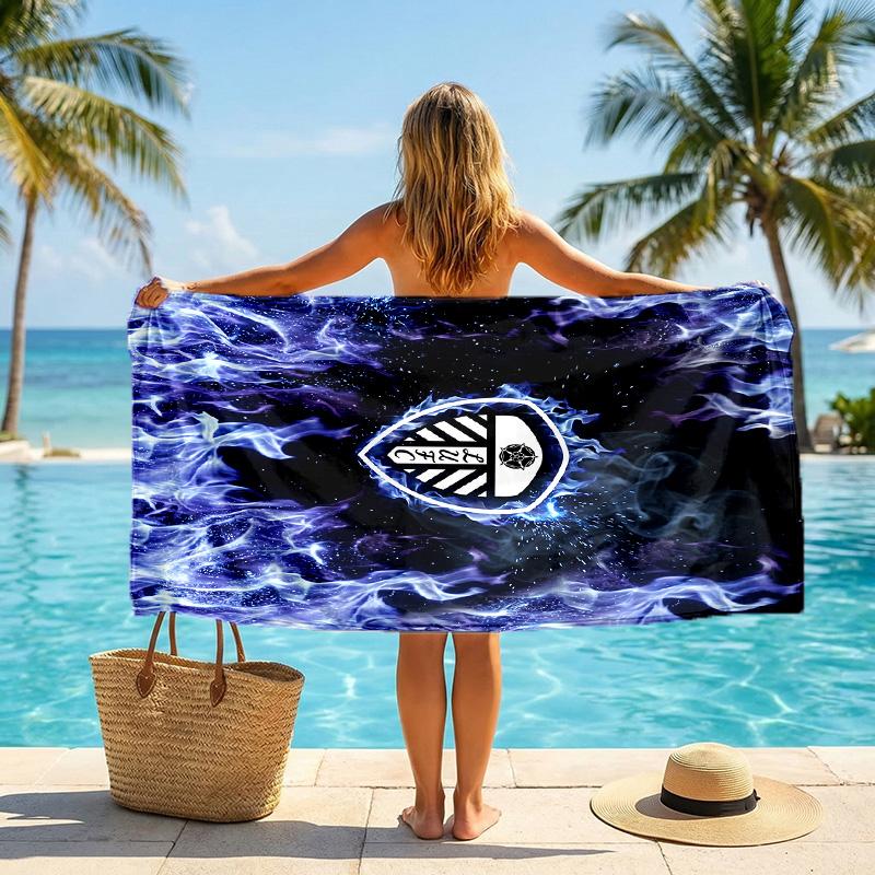 Asciugamano da Spiaggia Leeds United Football Morbido Microfibra Asciugamano Estivo Asciugatura Rapida Assorbente per Spiaggia Piscina Viaggio