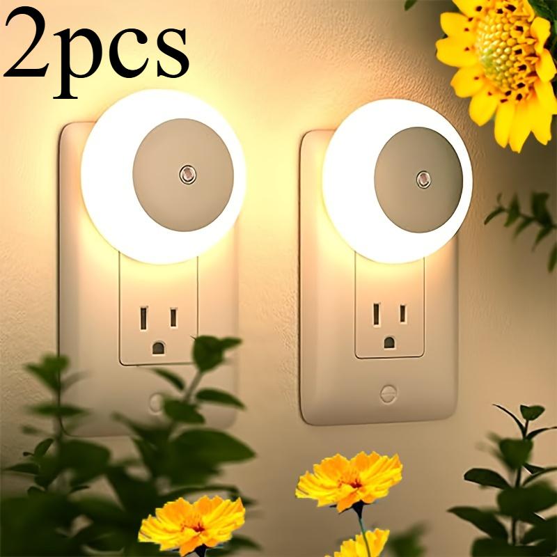 [Smart Night Light] 2pcs Smart Night Light | Plug-in Light-Controlled Sensor with Dusk-to-Dawn Sensor Light Control Switch for Corridors, Bedrooms