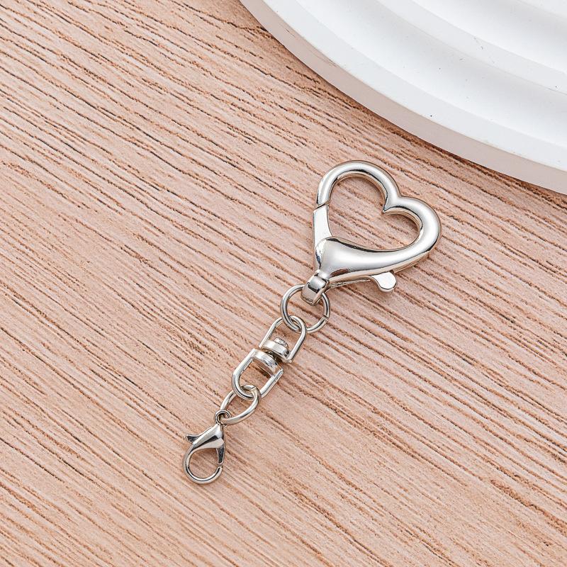 10Pçs Pingente Chaveiro Coração Único de Liga com Fecho em Forma de Coração Para Projetos DIY