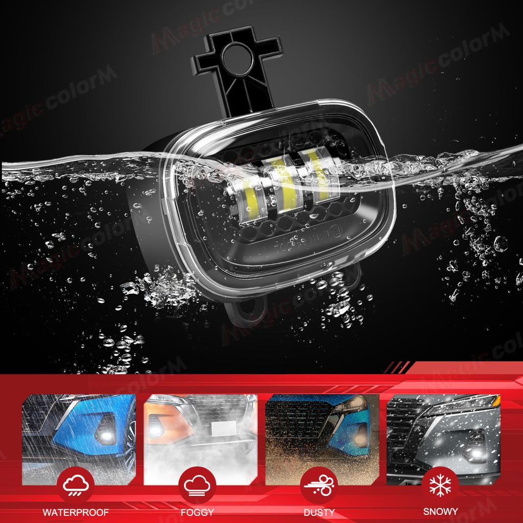 2PCS LED Fog Lamps For Nissan NAVARA NP300 X-trail Xtrail Rogue Kicks Juke F16 MK2    Car DRL Daytime Running Light