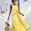 Damen Sommerkleid, Rundhalsausschnitt, Ärmellos Geeignet für Damen