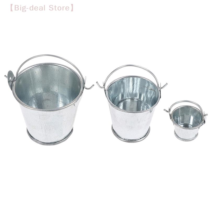 1Pcs Dollhouse Mini Iron Bucket, Miniature Model for Dollhouse Decorations, Children's Beach Toy