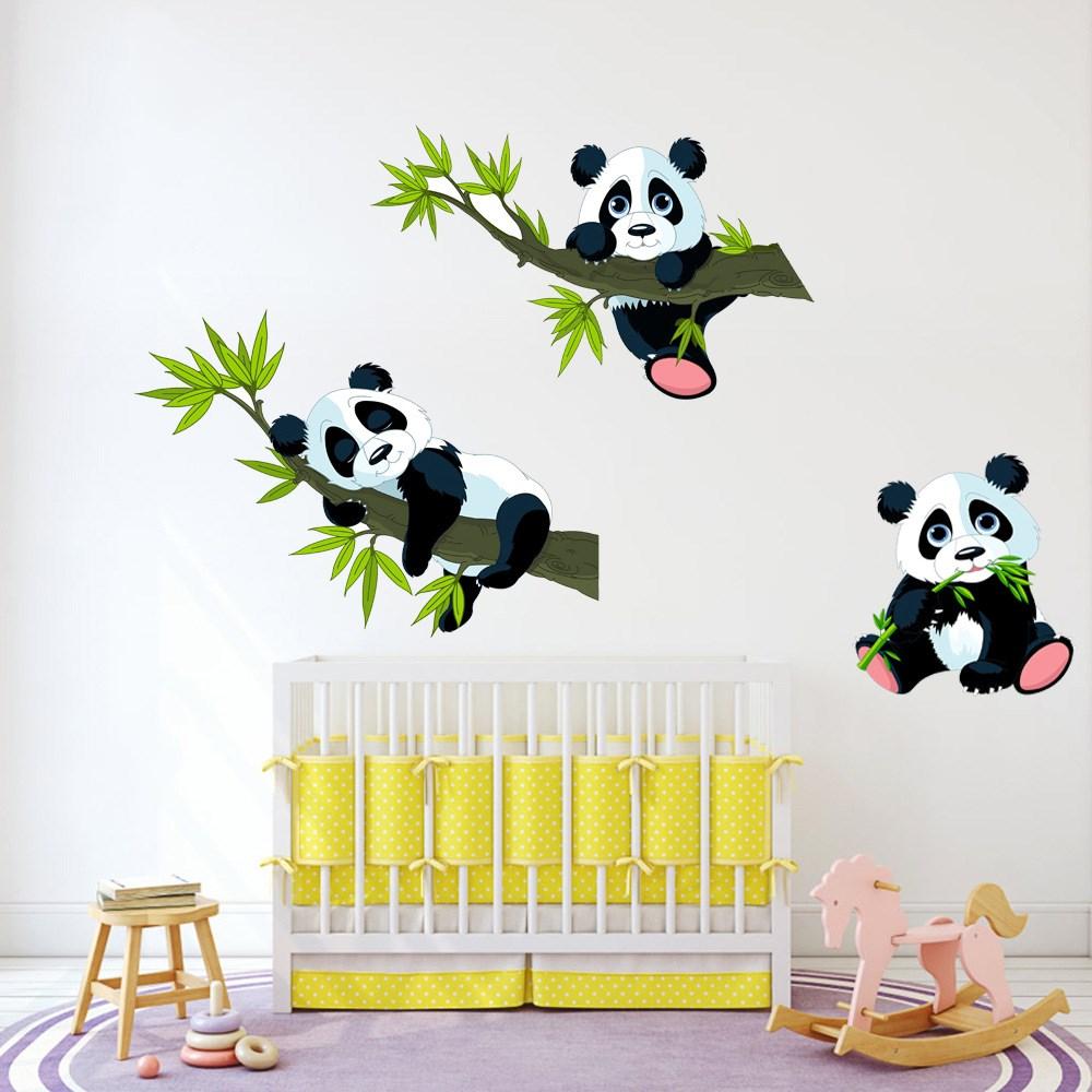 40x60cm Zuhause Panda Bambusblatt Farbe Wandaufkleber Schlafzimmer Sofa Raum Dekoration Aufkleber