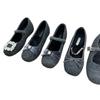 Nische graue Innenhöhenerhöhung Retro Wildleder quadratische Schnalle Strass Samt Mary Jane Schuhe Damen 2025 neue Ballett Baumwollschuhe