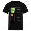 New Fashion T-Shirt Mens Ladies Unisex My Social Battery Introvert Print Sports Tees Casual Tshirt Men Unisex Fashion Tshirt Top