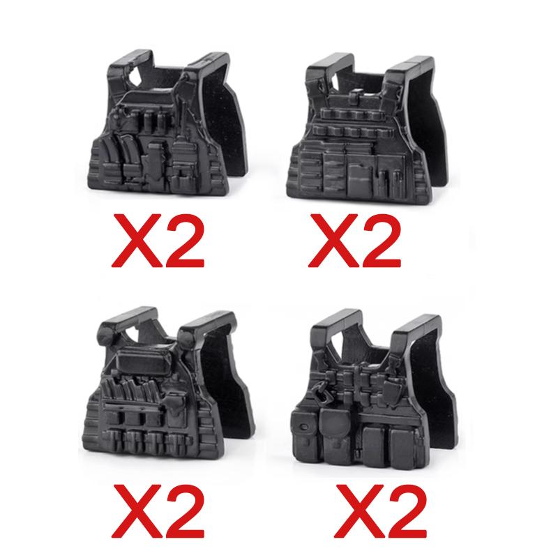 MOC Military Modern Weapon Accessories Building Blocks Character Backpacks Helmets Vests Armors Night Vision Devices Bricks Toy