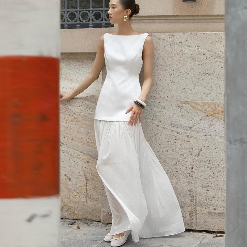 French light wedding dress bride small simple satin morning gown certificate small white dress engagement dress backless light wedding dress