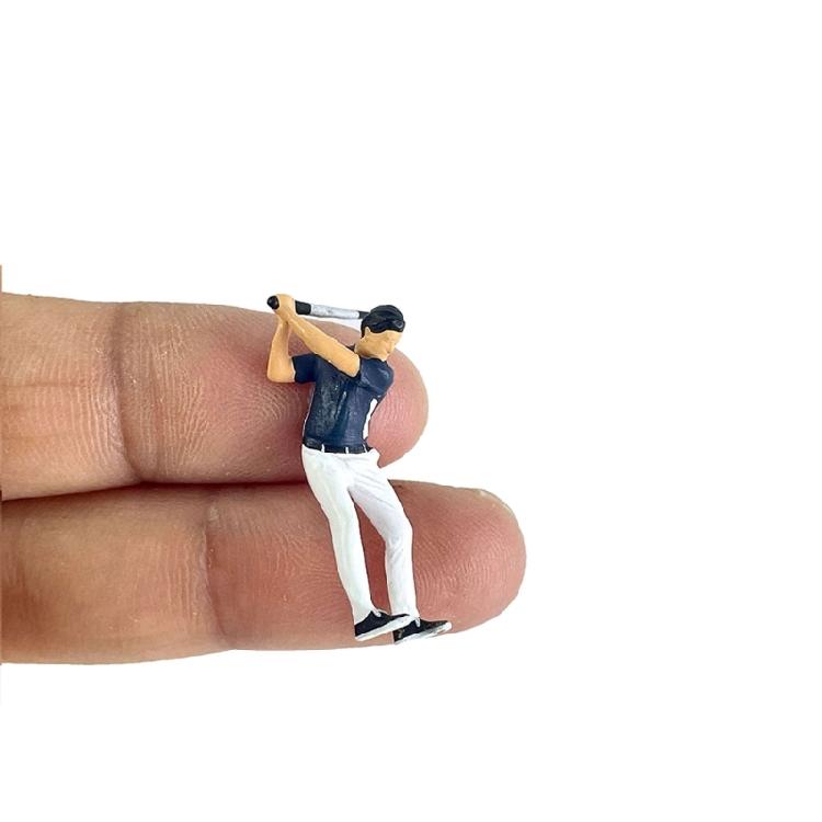 1:64er Maßstab Handbemalte Harz Sammlerfiguren Realistisches Golfer Figur Modell für Miniatur Szenen Dioramen Requisiten