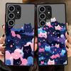 Case for Samsung Galaxy S23 FE Note 20 Ultra 10+ S26 S20 FE S25 Ultra S21 S22 S24 Plus Funda Back Phone Cover Black Cat Starry