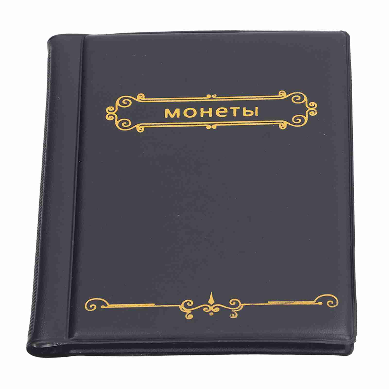 

Coin Collection Album PVC Wear Resistant Lightweight Portable Coin Holder Book for Collectors Black Black чёрный