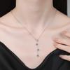 Platinum PT95018k Gold Moissanite Necklace for Women, Simple and Luxurious Tassel Pendant, Adjustable Collarbone Chain