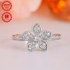 925New Sterling Silver Petal Ring, Niche, Sweet and Elegant, with a Plated Finish That Resists Fading, Comfortable and Versatile, Suitable for Daily