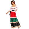 Women Mexican Dress Halloween Costume Adult Traditional Senorita Blouse Dance Skirt Cosplay Halloween Party Outfit