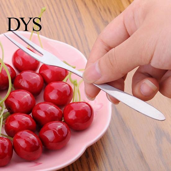 Fruits Fork 10Pcs Reusable Fruit Picks Round Tines 304 Stainless Tasting Steel 2-Tine Food Grade Dessert Kitchen Tools