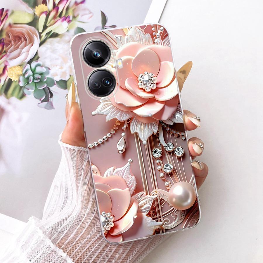For Realme 10 Pro Case Soft Silicone TPU Protective Bow flower Phone Case For Realme 10Pro+ transparent Realme10 4G Cover Coque