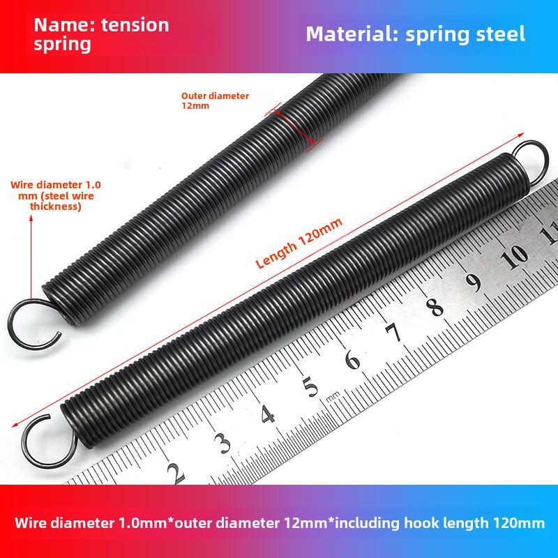 1.0mm Yellow Spring Steel Tension Spring with Hook Clamp for Mop Brake Binding Machine