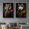 Vintage Palace Aristocrat Gorgeous Costume Animal Tiger Lion Deer Art Poster Canvas Paintings Wall Art Pictures Home Room Decor