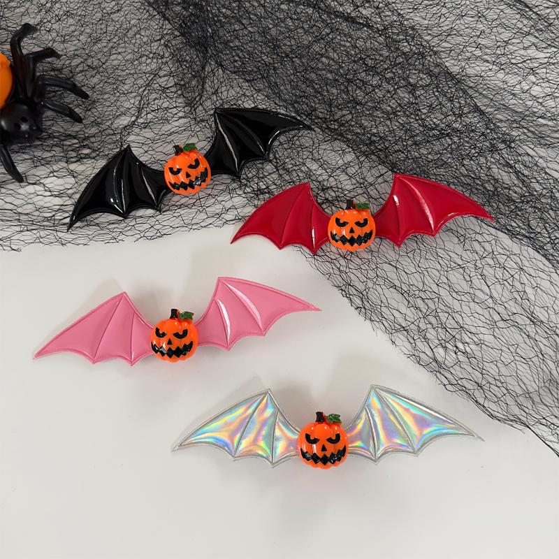 Dark Series Halloween Headwear Multi-Color Pumpkin Devil Bat Wings Side Headwear Hair Clip Funny Devilish Accessory For Parties