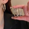 Elegant Retro Thick Round Circle Earrings for Women Simple Metal Big Hoop Earrings Wedding Engagement Aesthetic Jewelry