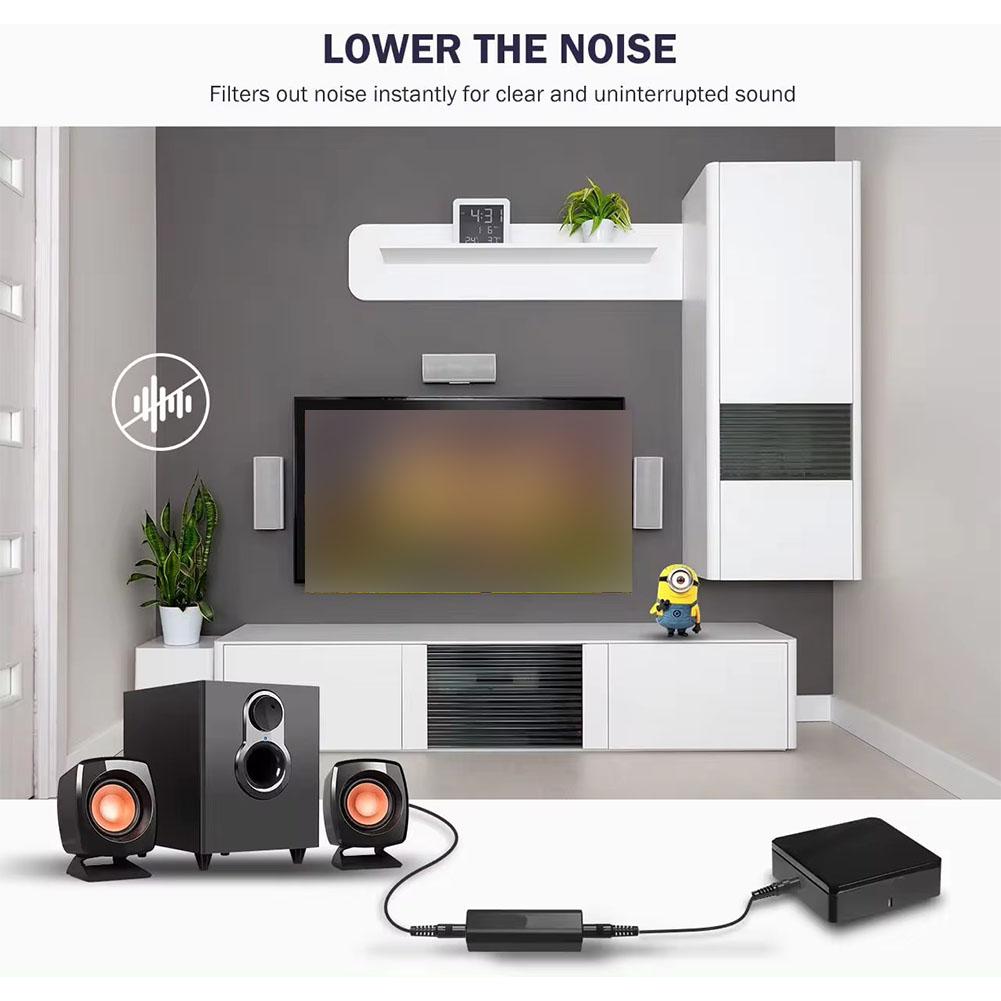 Głośnik Linia 3,5 mm Aux Audio Filtr szumów Izolator szumów pętli uziemienia Eliminuje dla samochodowego systemu audio stereo Domowy system stereo