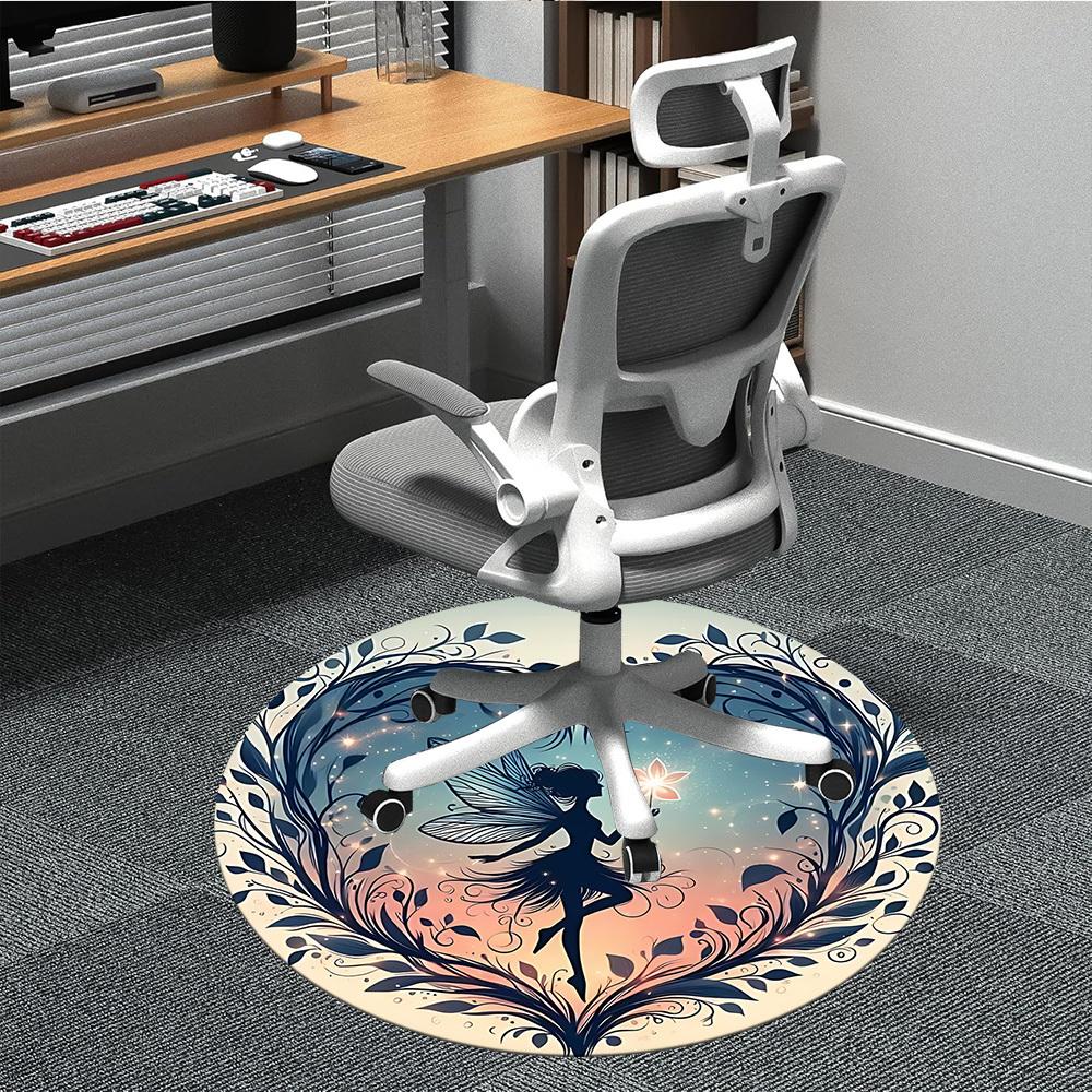 1pc Fairy Fantasy Office Round Area Rug,  Mat Suitable ForOffice, Under Office Chairs Bedroom Living Room Home Decor, Room Deco