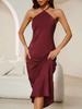 Elegant Satin Silk Spaghetti Strap Long Dress - New Spring/Summer Arrival