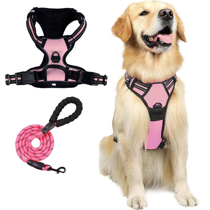 Trela para Cão, Antiexplosão, Anticolisão, Antiescapada, Colete Peitoral para Cão Grande, Trela Refletiva para Cão, Colete para Animal de Estimação