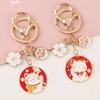 Cute Fortune Cat Keychain Maneki Neko Cat Pet Paw Sakura Original Keyring