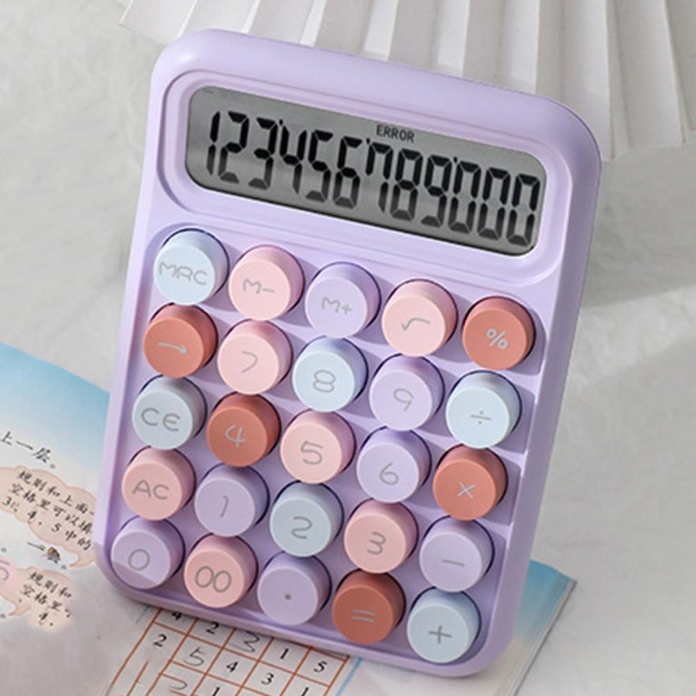 12 Digits Student Calculator Big Button Lightweight Arithmetic Calculator Candy Color Accounting Tools Scientific Calculator
