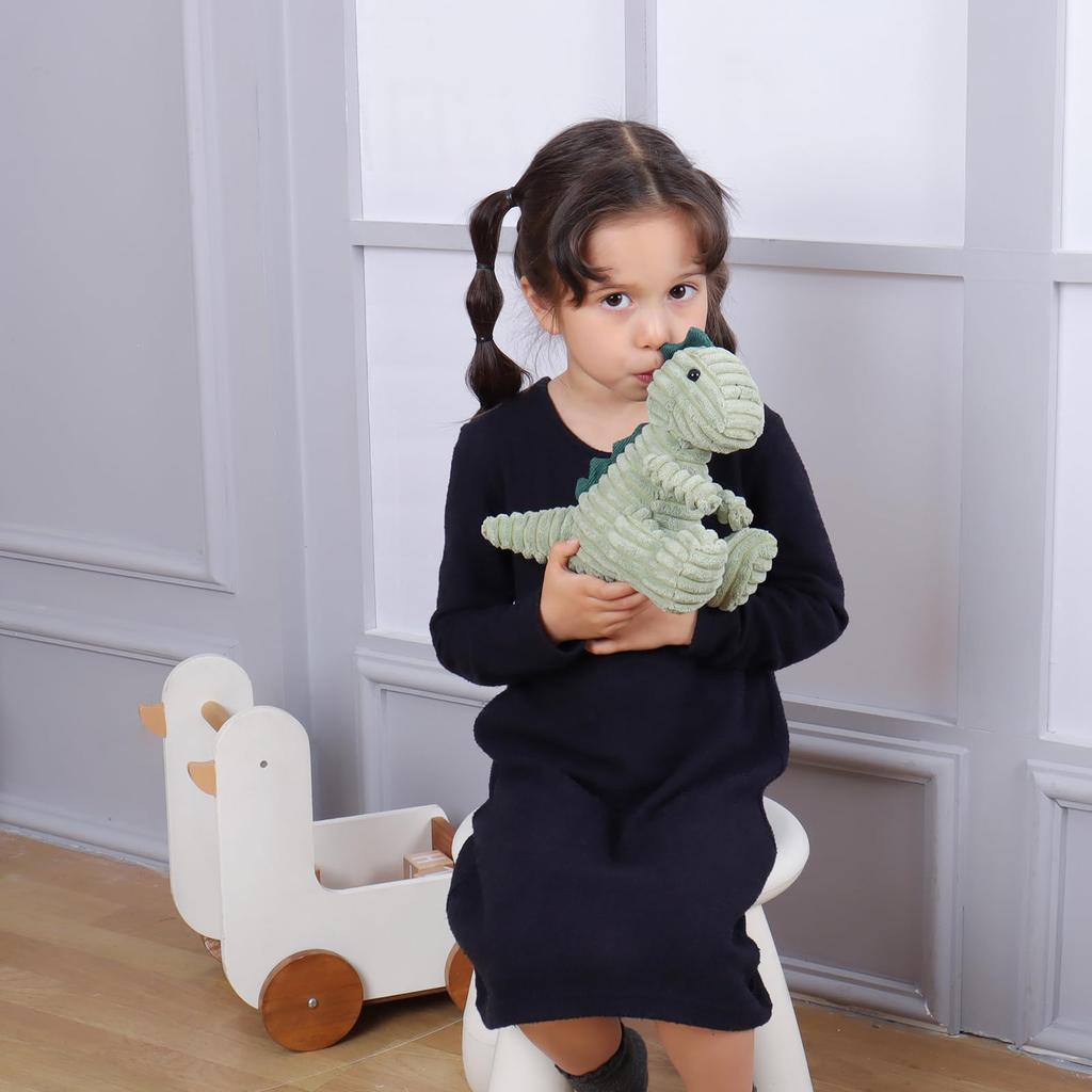 Apricot Lamb Corduroy Dinosaur Plush Soft and Fluffy Corduroy Dinosaur for Boys and 20cm Toy, Cute, Girls,