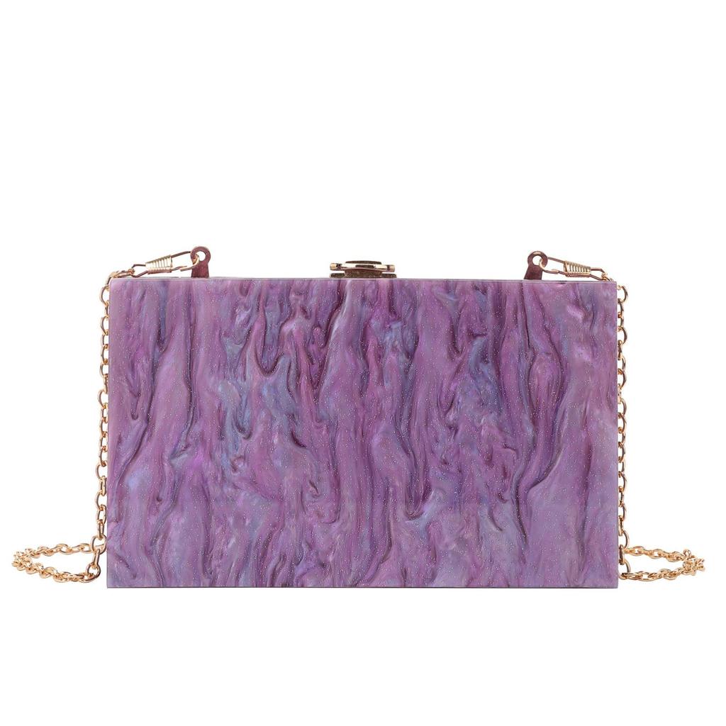 Women's Marble Pattern Acrylic Evening Crossbody Bag