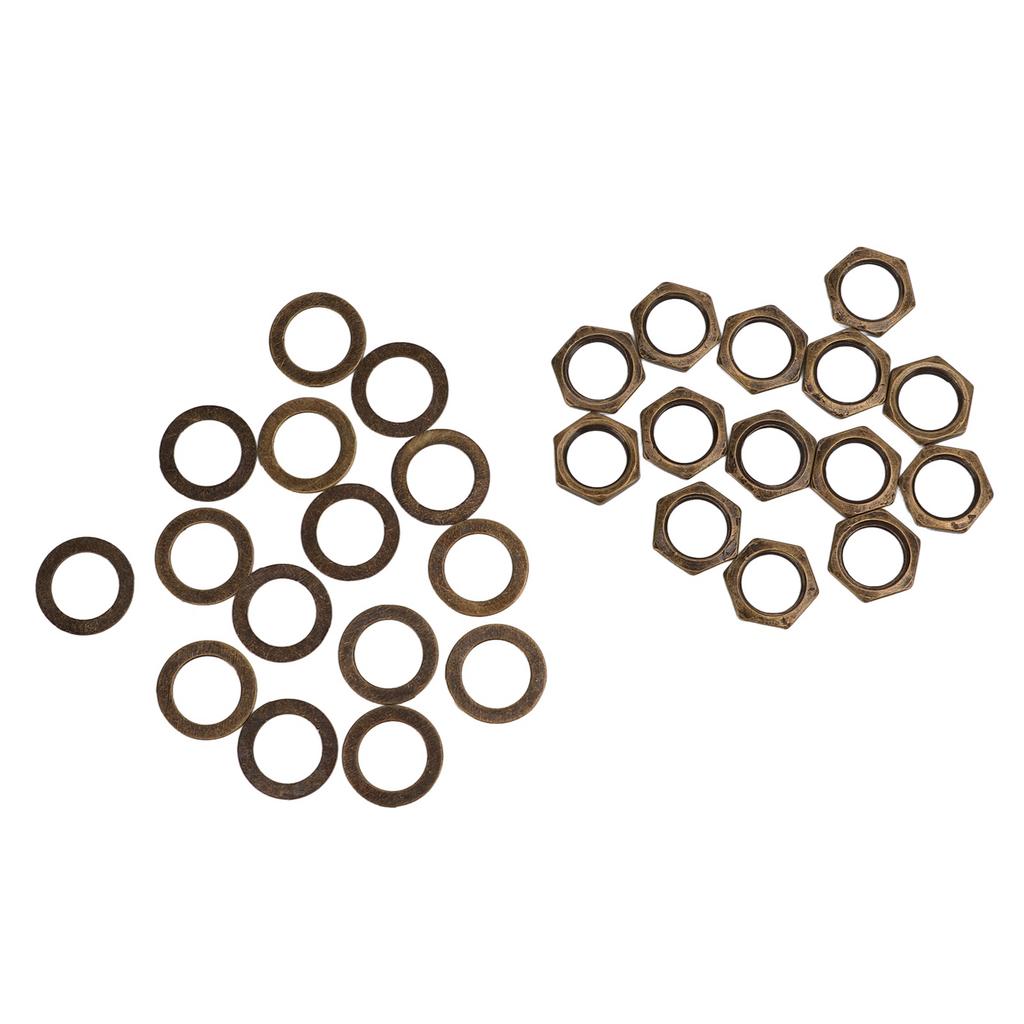 Nut Washer Kit Instrument Socket Connector Fasteners for Electric Guitar Bass M9 Female ThreadBronze
