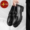 Men Loafers Pu Leather 4cm Thick Soled Height Increasing Shoes Comfortable Business Daily Commuting Formal Shoes