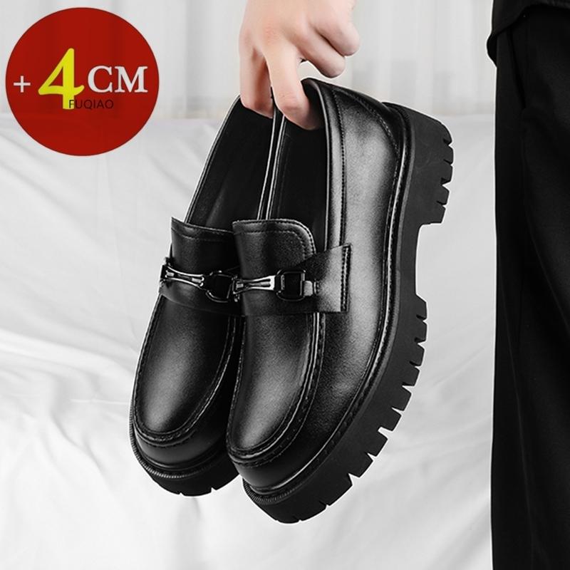 Men Loafers Pu Leather 4cm Thick Soled Height Increasing Shoes Comfortable Business Daily Commuting Formal Shoes