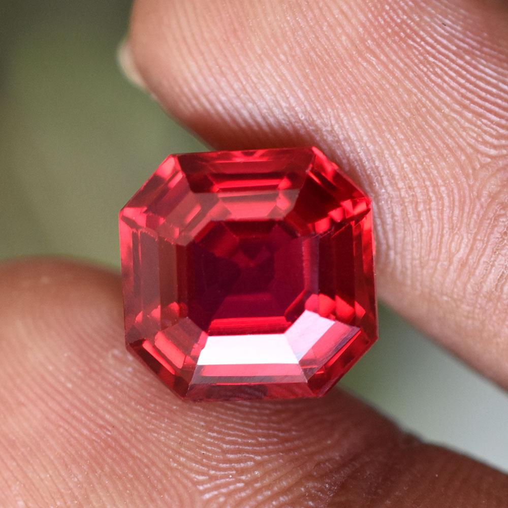 Natural Red Ruby Loose Gemstone 10 Ct Square Cut for Birthday for Jewelry Making and Gem Collections