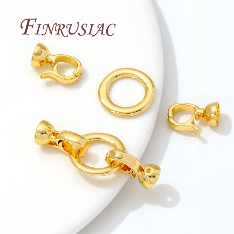 18K Gold Plated Fasteners For Clasps Connectors For Jewelry DIY Bracelets Making Accessories Necklace Clasp Findings