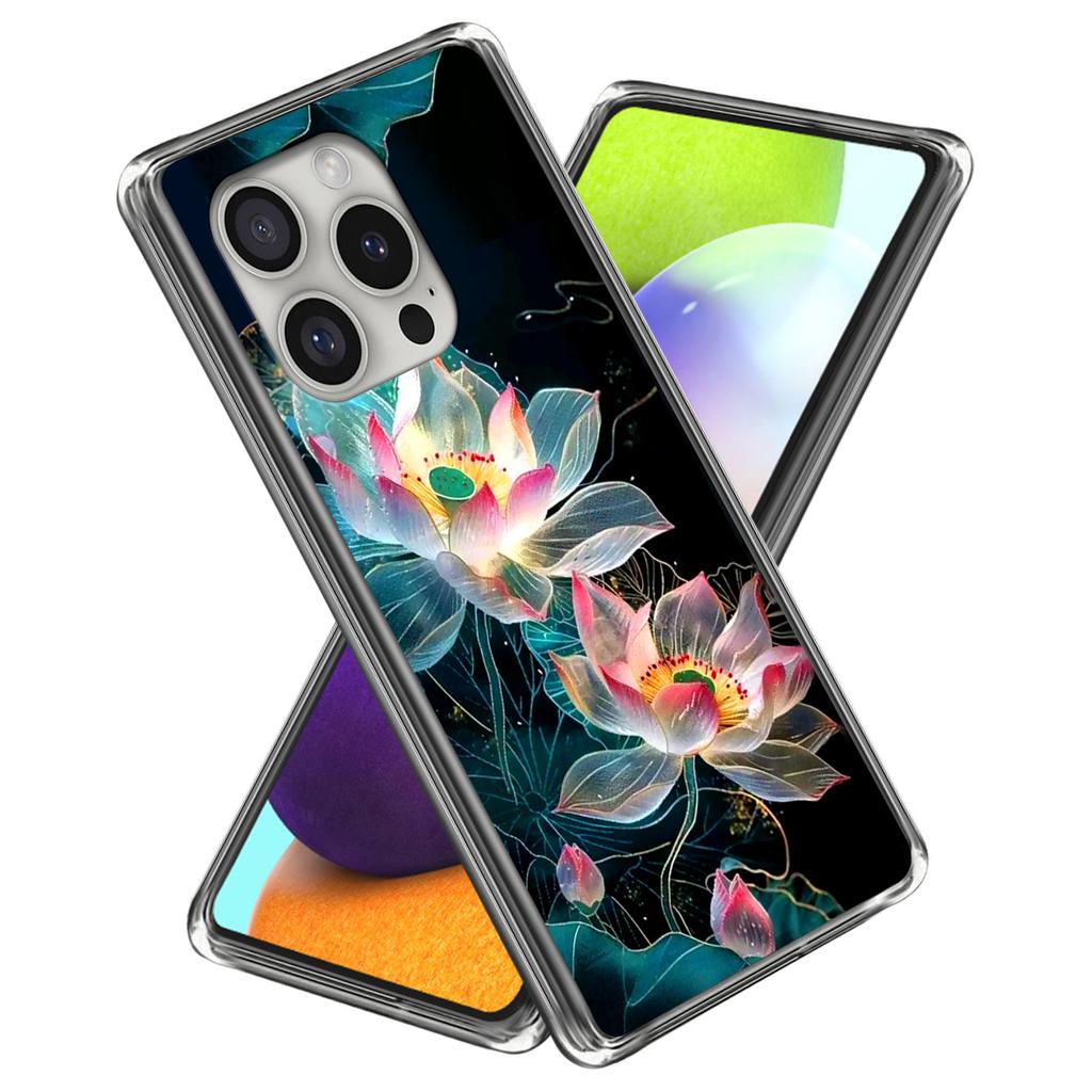 For iPhone 16 Pro Case Shock-Absorbent TPU Pattern Printed Phone Cover