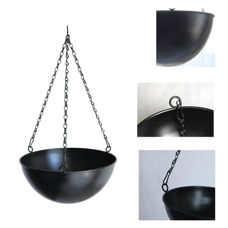 Decorative Iron Hanging Flower Pots Containers Hanging Planter Suitable For Indoor And Outdoor Use