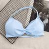 and American Hanging Neck Thin Drawstring DFY Sports Underwear Beauty Back Women Can Be Worn outside Comfortable Large Backless Breathable Fitness Bra