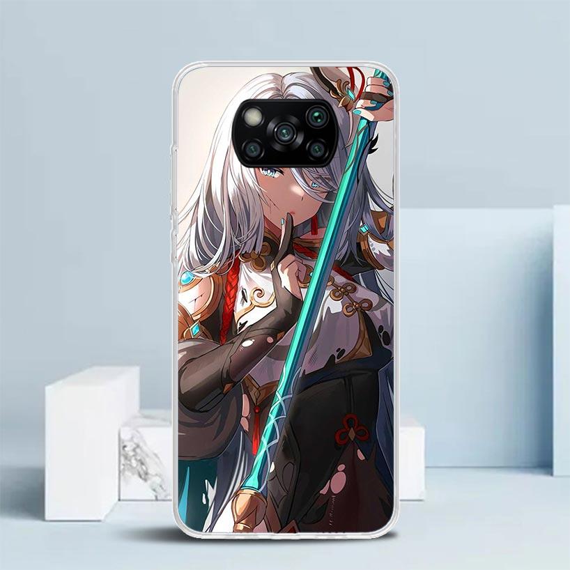 

Genshin Impact Shenhe Silicon Call Phone Case For Xiaomi Poco X3 Nfc X5 X6 X7 F6 F5 Pro M5S M5 X4 F4 GT M4 M3 F3 F2 F1 Cover Poc Xiaomi Poco F5