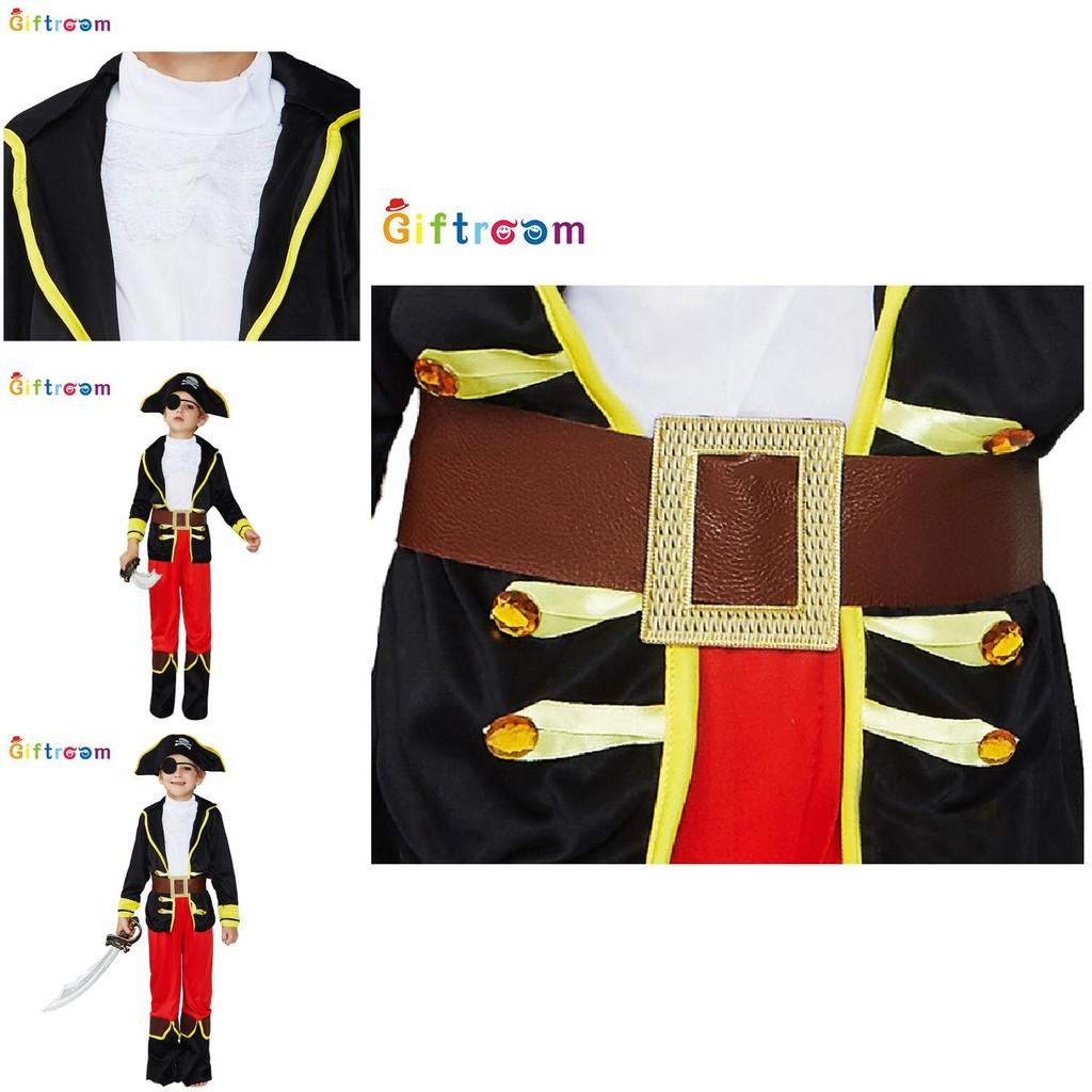 Stunning Kids Hook Pirate Costume Made Of Durable Polyester Ideal For Stage Performance