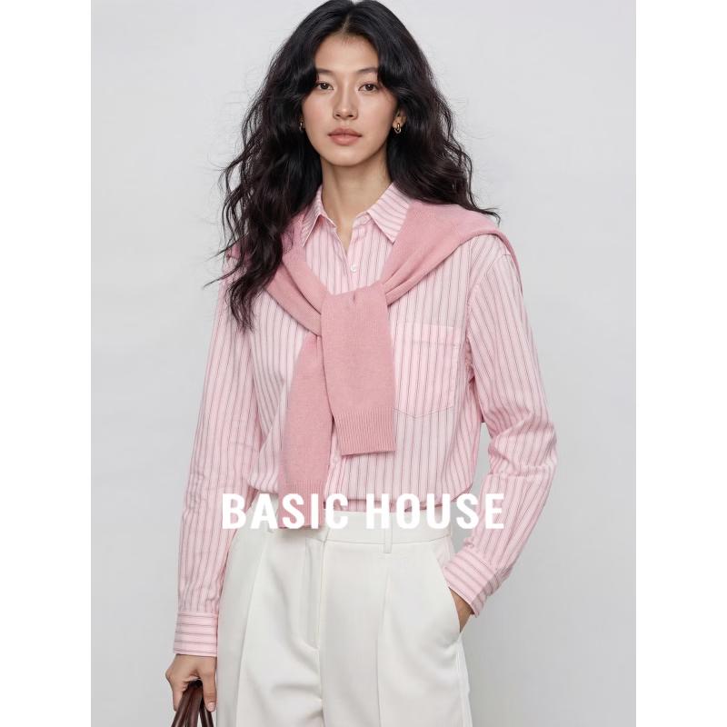 Базовая полосатая блузка с длинным рукавом для женщин Basic House L
