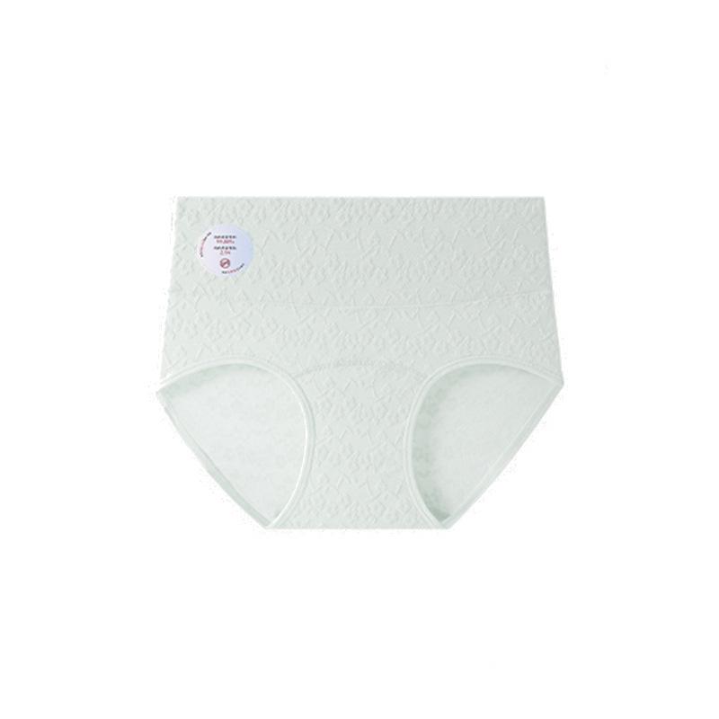 

Female Spring and Autumn Pure Cotton 10A Antibacterial Extension Crotch High Bounce High Waist Briefs XXL зелений