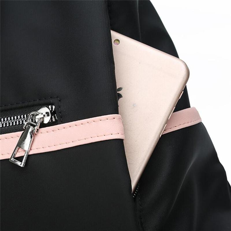 2025 Casual Oxford Backpack Women Black Waterproof Nylon School Bags for Teenage Girls High Quality Fashion Travel Tote Packbag
